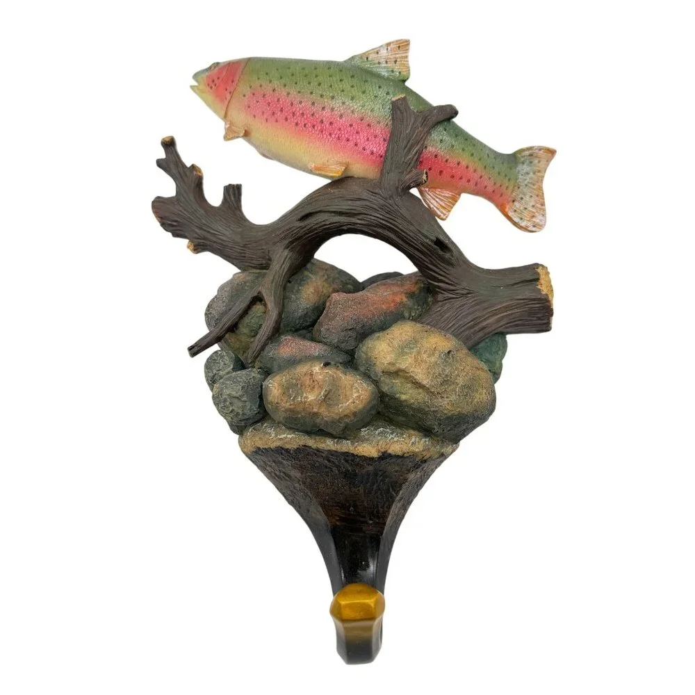 Wild Wings Rainbow Trout Wall Hook Mark Susinno w/ Box Rustic Lodge Decor Angler